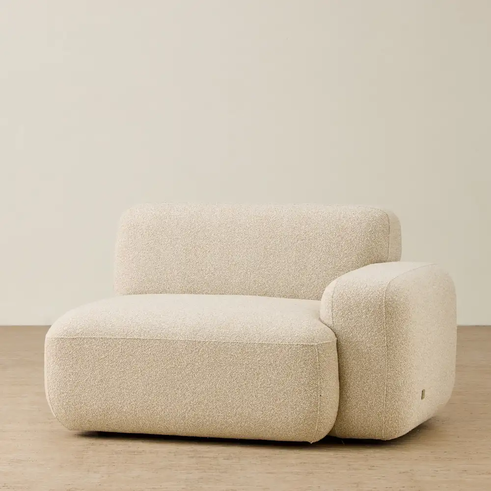 Capri Pearl Beige Modular 1 Seater Right Arm