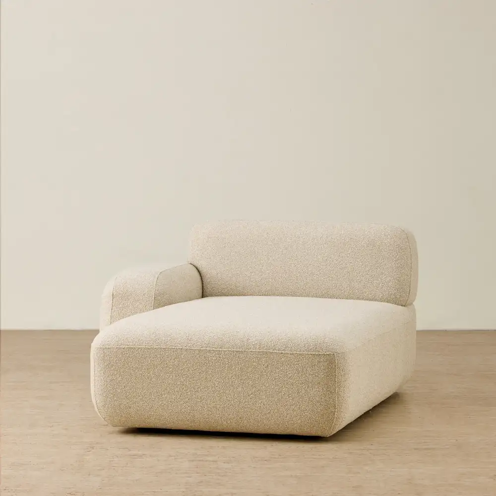 Capri Pearl Beige Modular Left Chaise