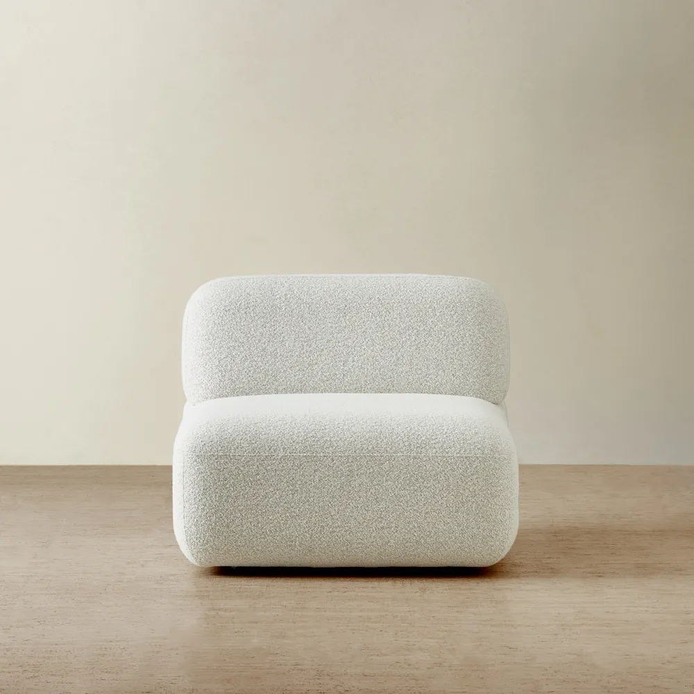 Capri Stone White Modular 1 Seater Armless