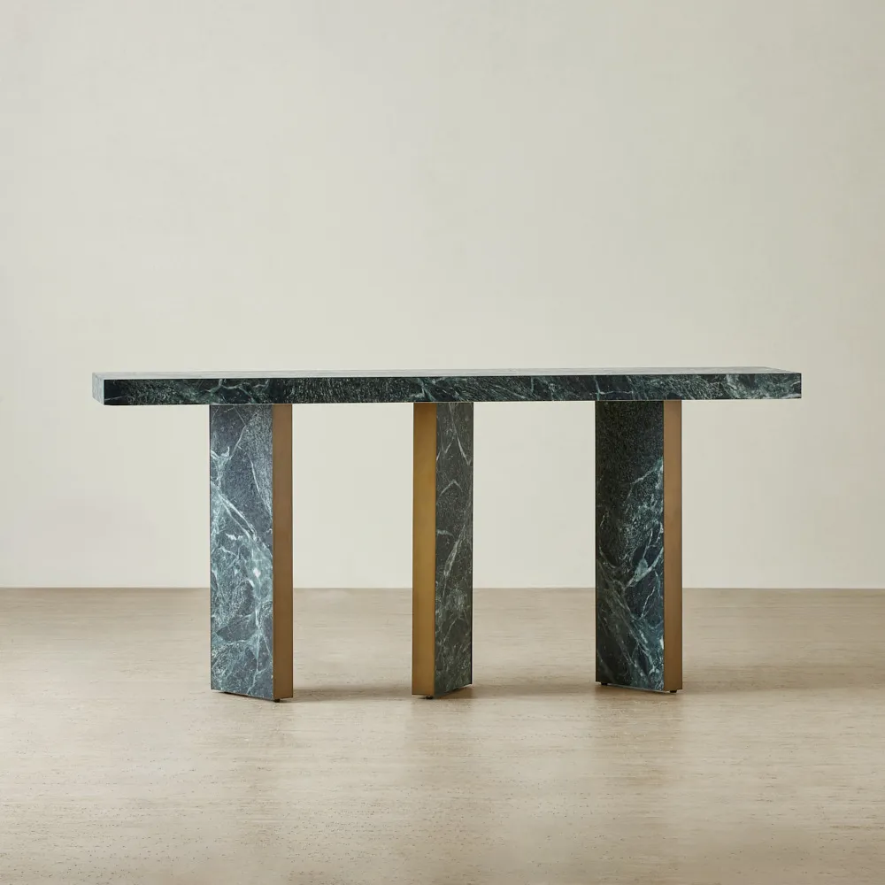 Luna Matte Emerald Sintered Stone Console Table
