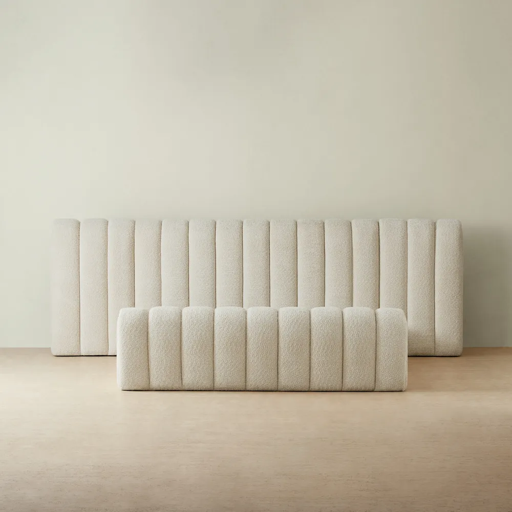 Gabriella Stone Cream Fabric King Bed