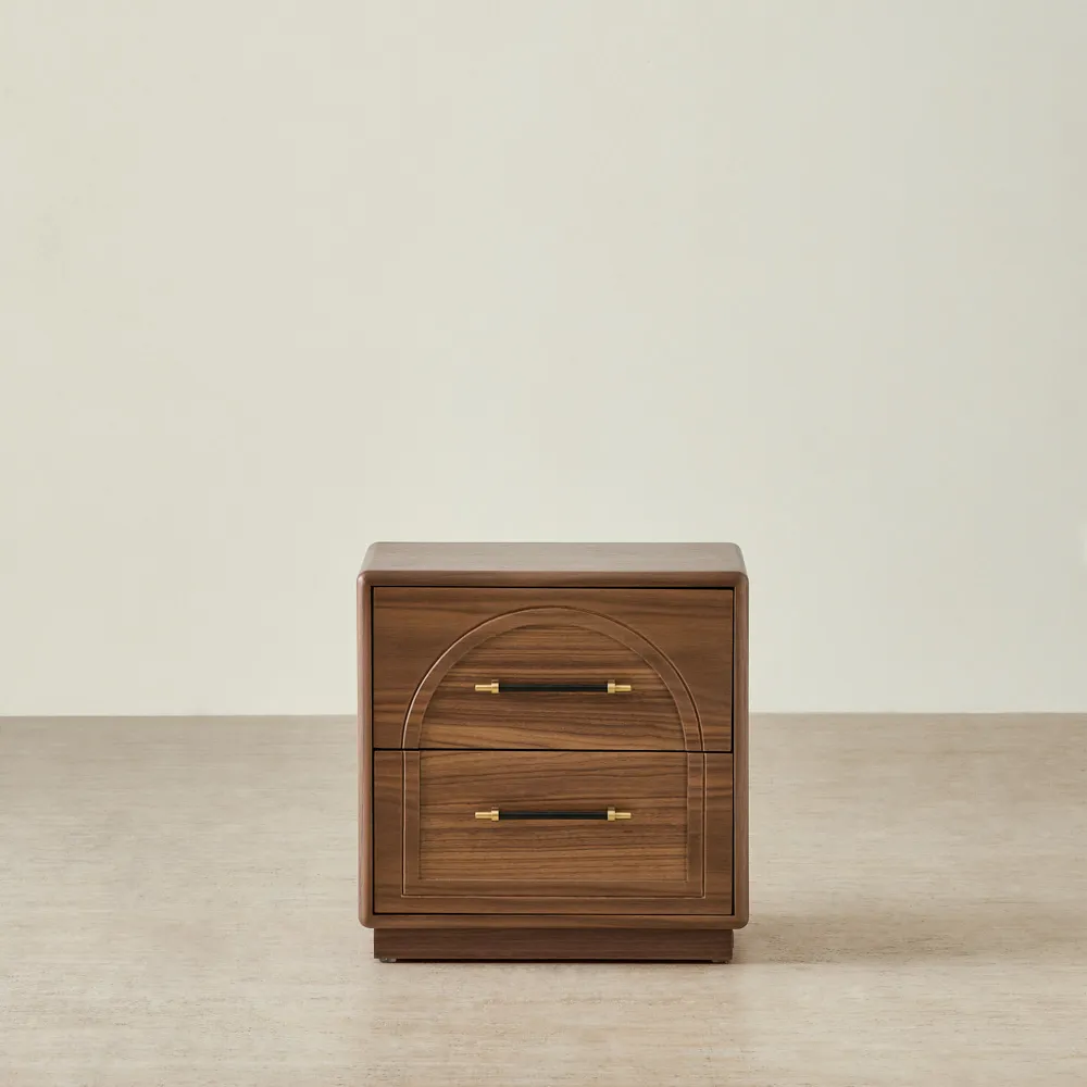 Costanza Mocha Walnut Brown Wooden Bedside Table
