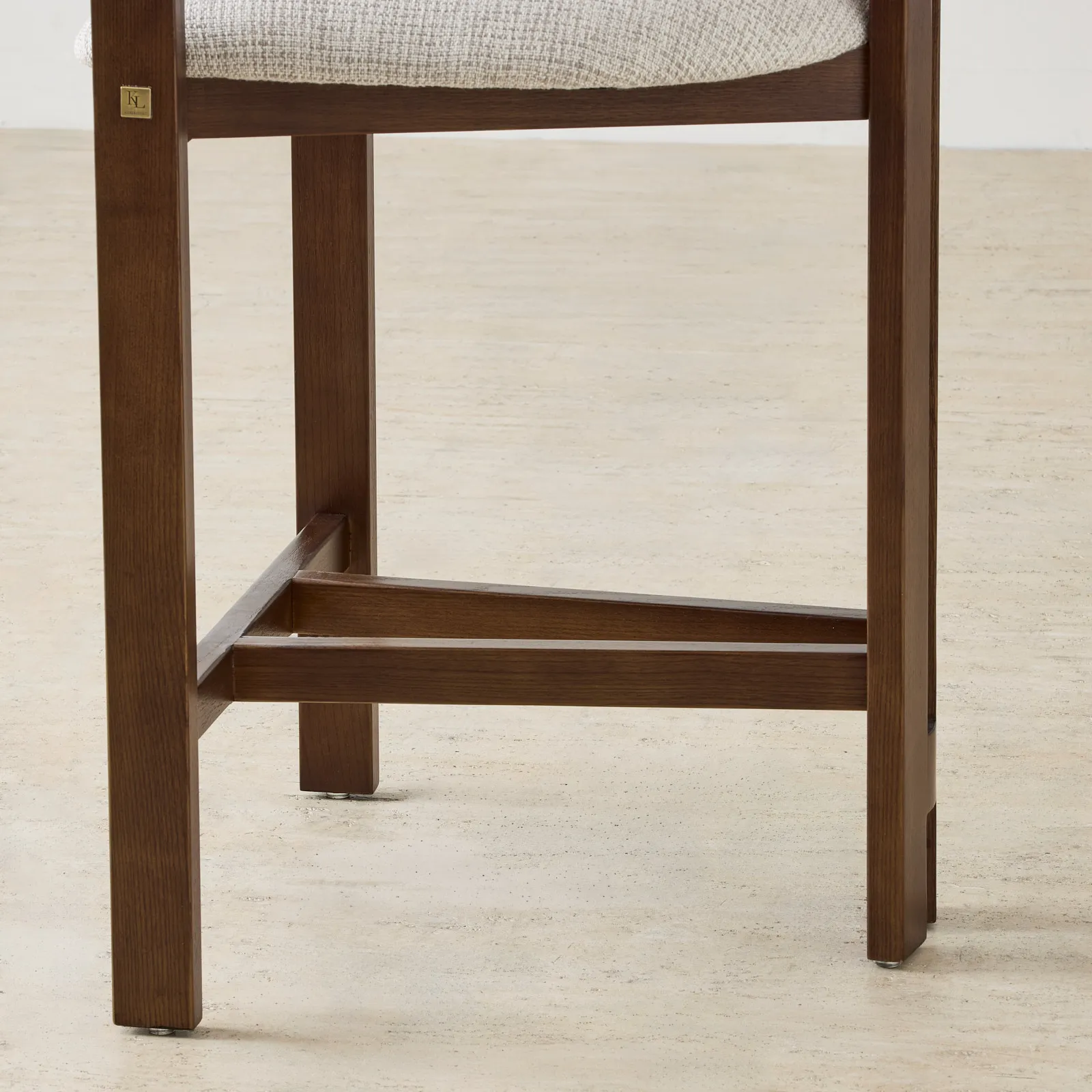 Desmond Dove Grey Fabric Counter Stool - Dark Brown Ash Legs