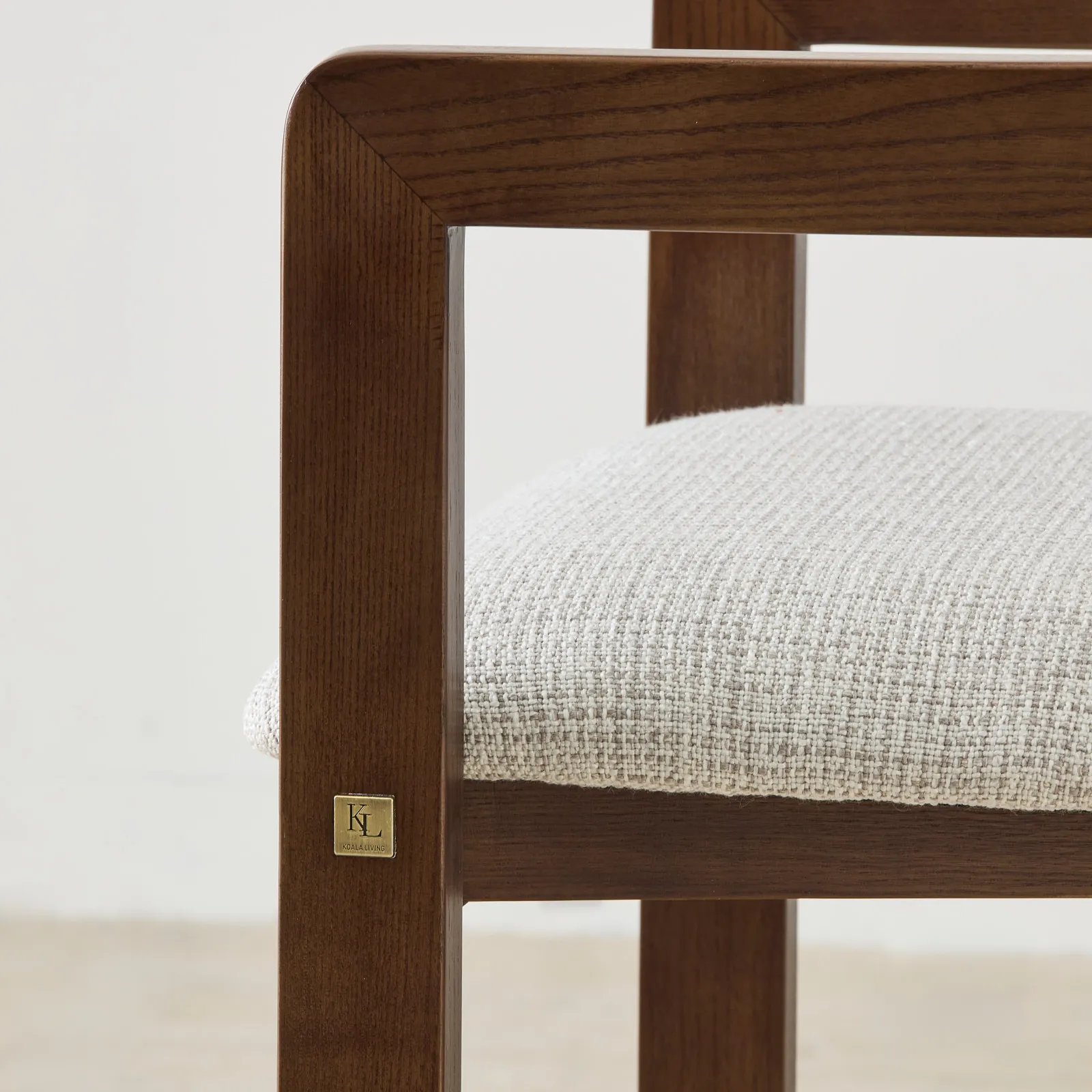 Desmond Dove Grey Fabric Counter Stool - Dark Brown Ash Legs