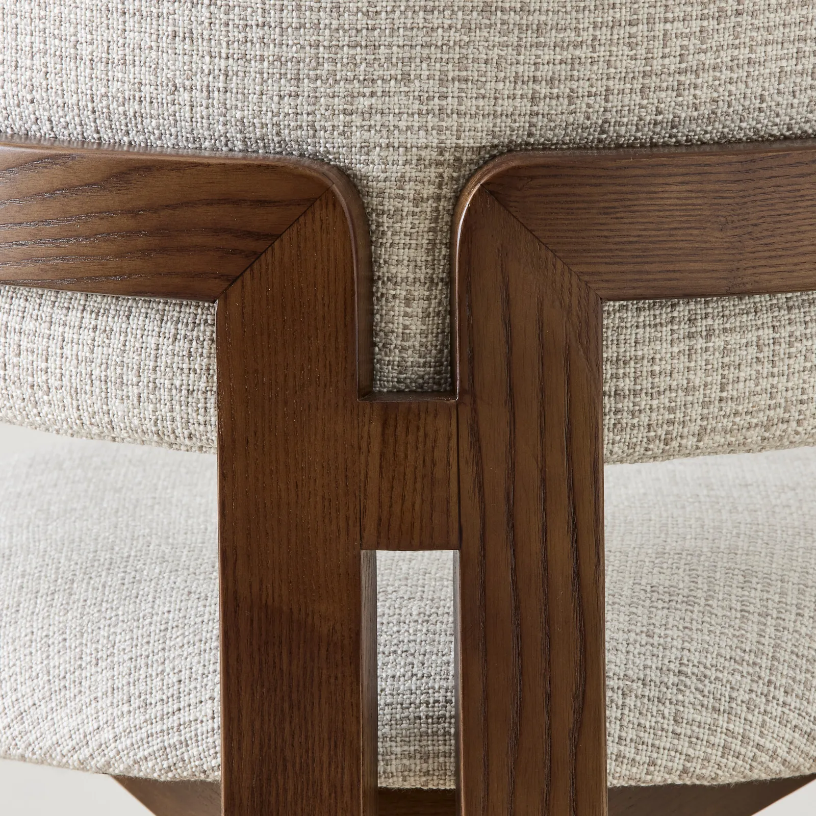 Desmond Dove Grey Fabric Counter Stool - Dark Brown Ash Legs