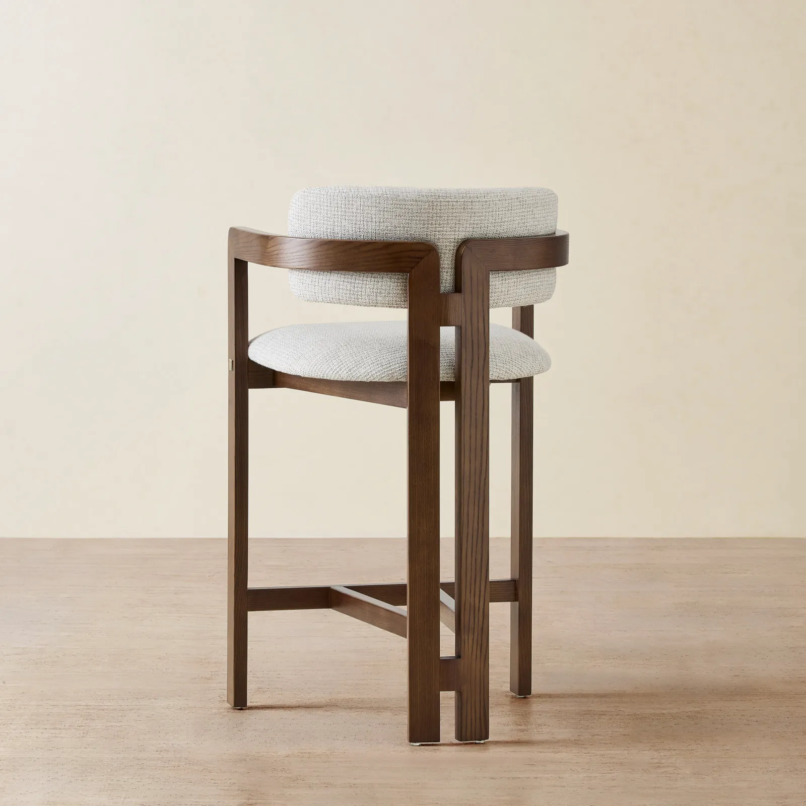 Desmond Dove Grey Fabric Counter Stool - Dark Brown Ash Legs