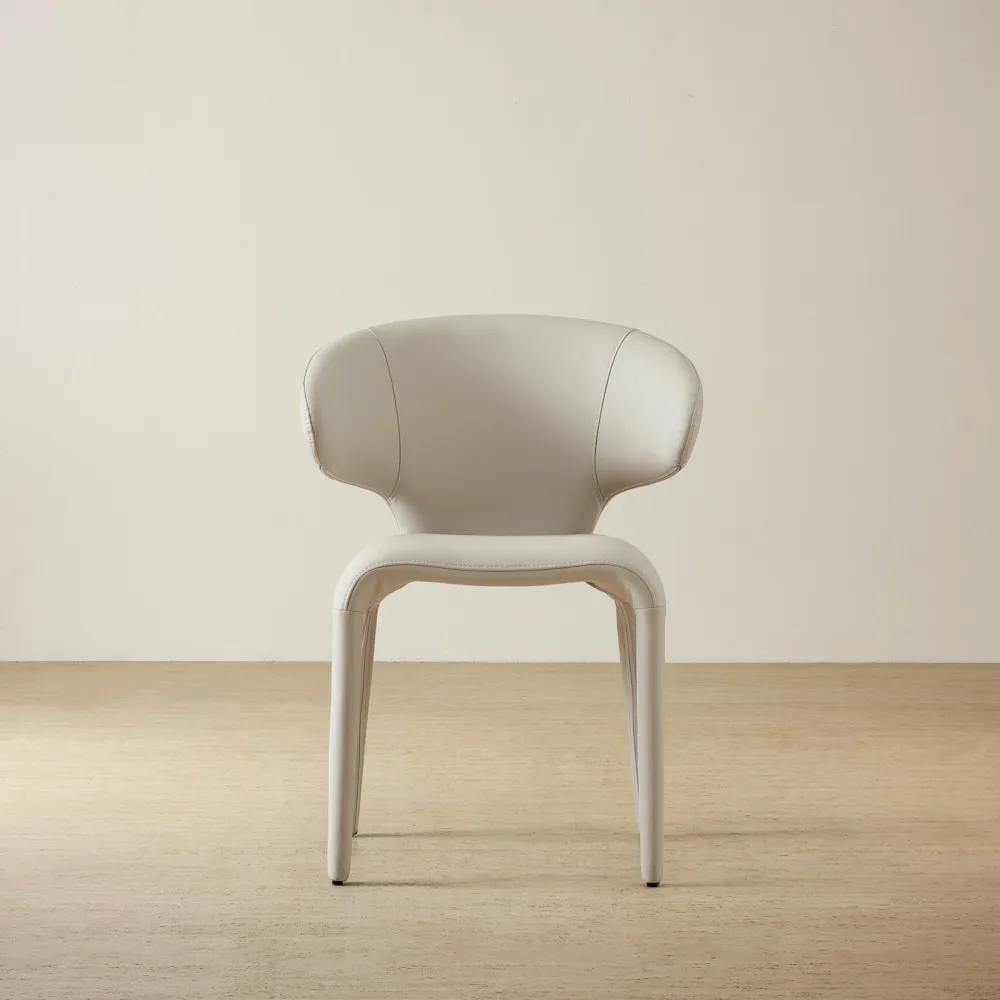 Debra Glacier Grey Vegan Leather Dining Chair