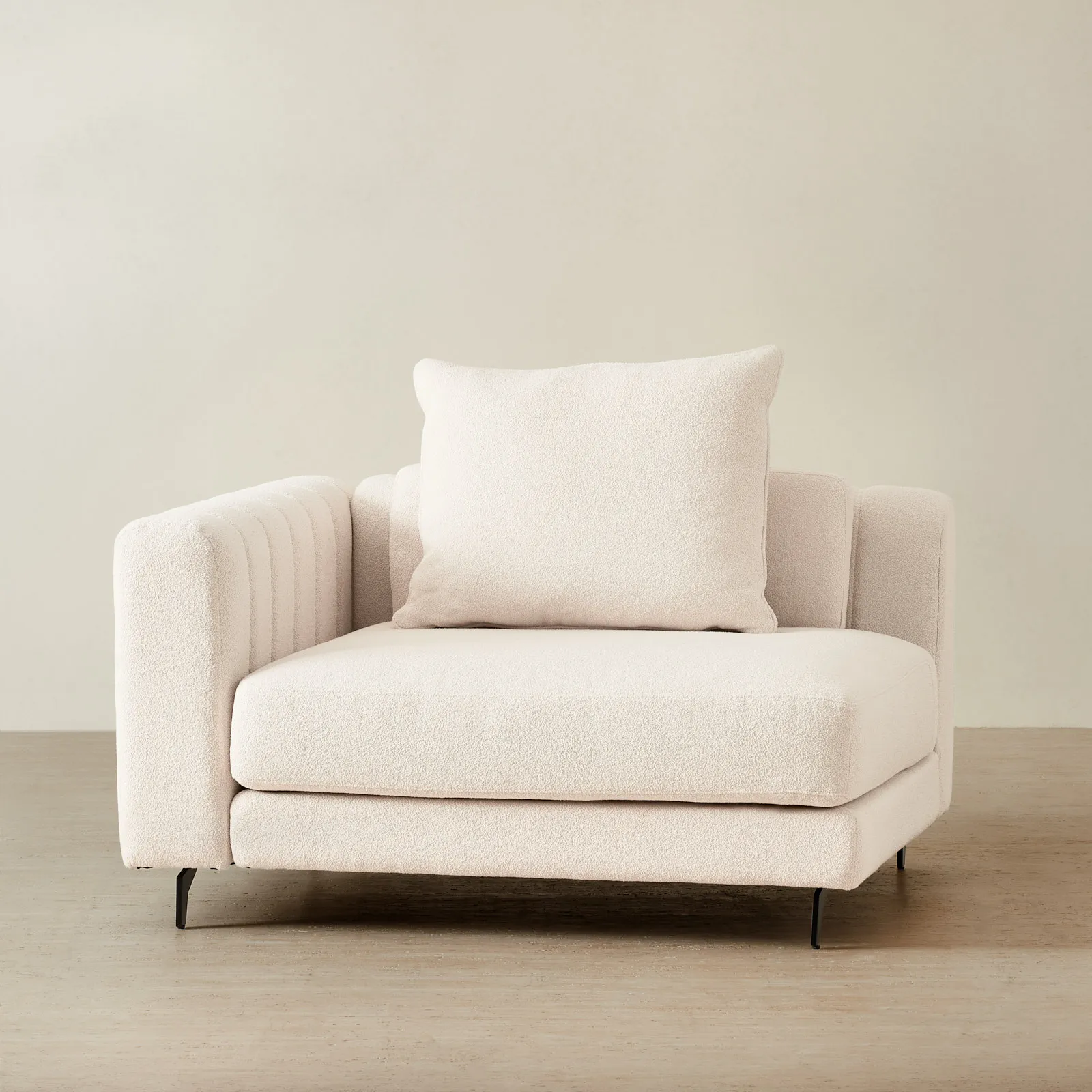 Jordan Chantilly White Fabric Corner Sofa 1 Seater Corner