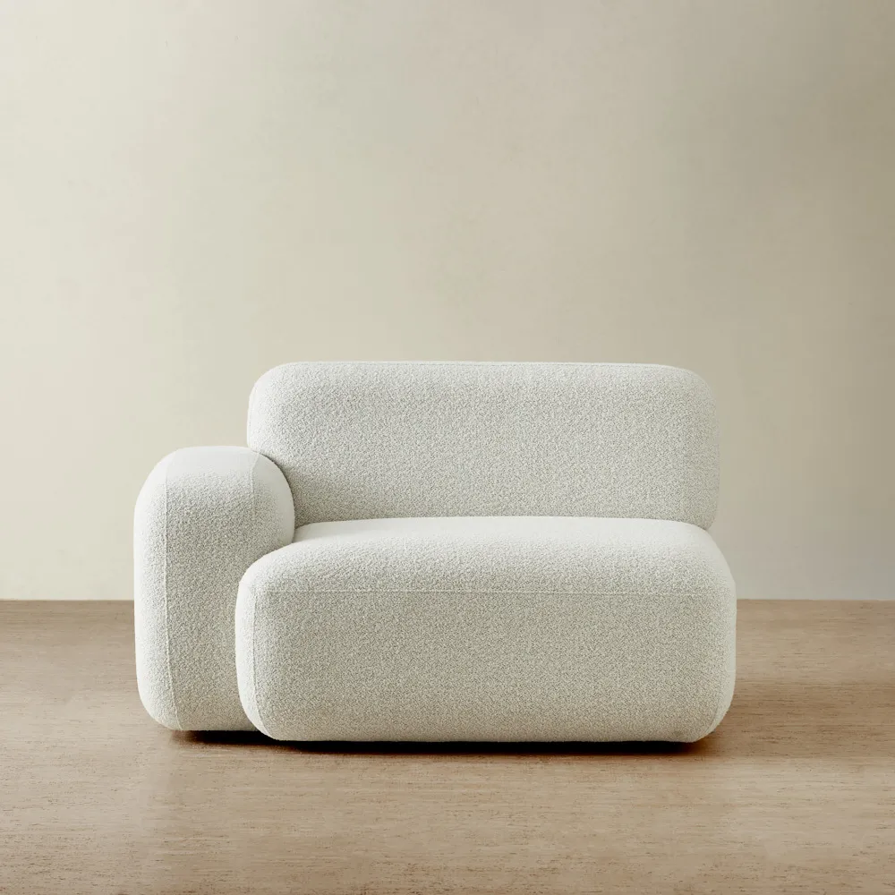 Capri Stone White Modular 1 Seater Left Arm