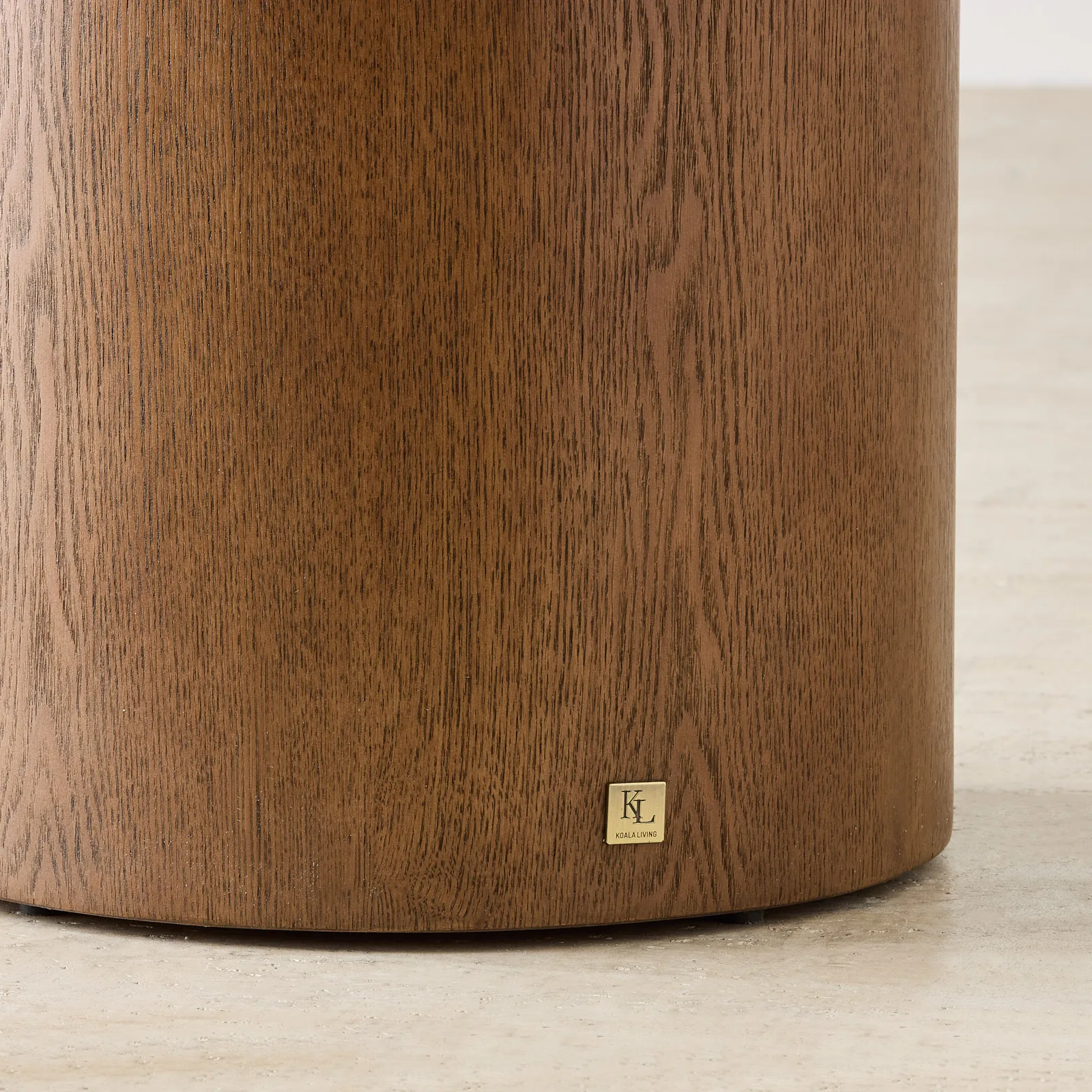 Trento Round Amber Brown Ash Veneer High Plinth