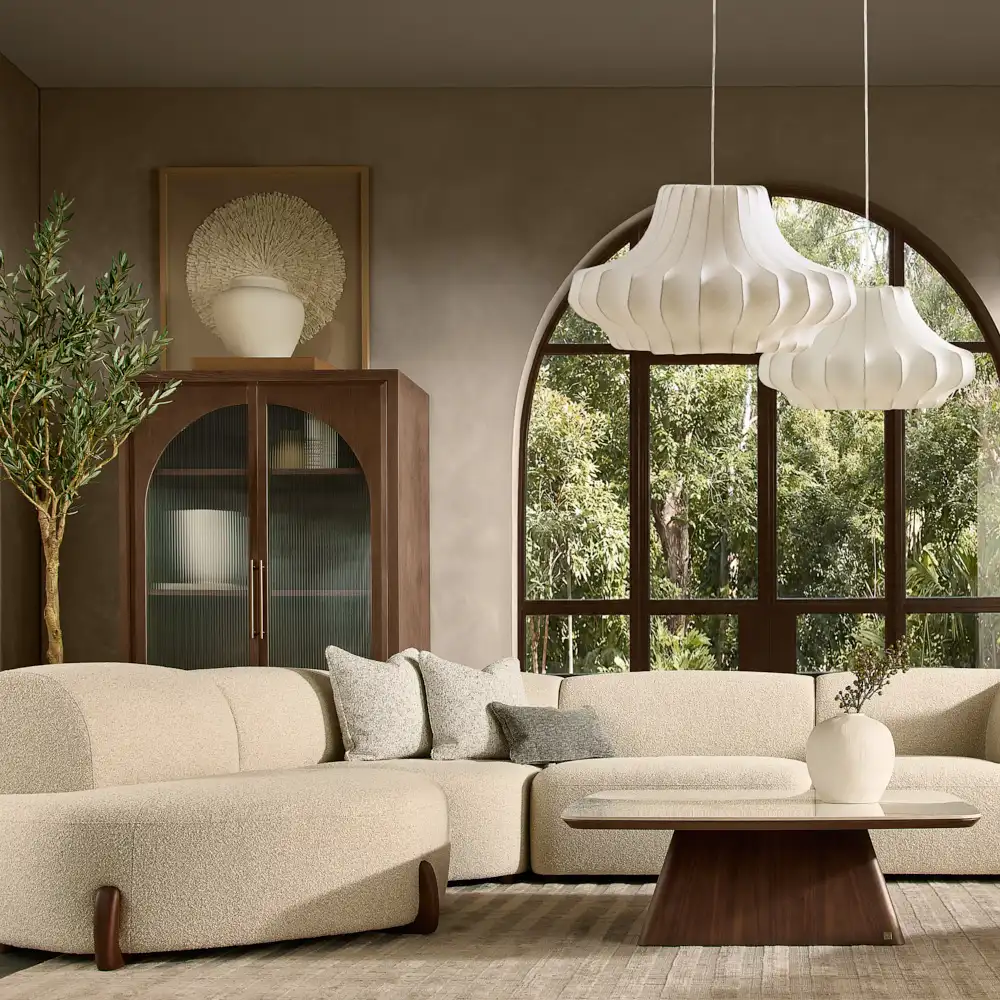 Calma Fusion Grey Fabric Wedge Corner Module