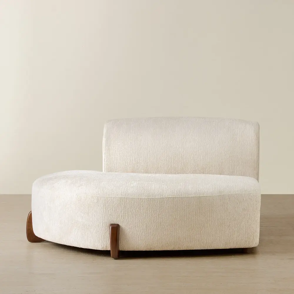 Calma Fusion Grey Fabric Modular Sofa - Left Chaise