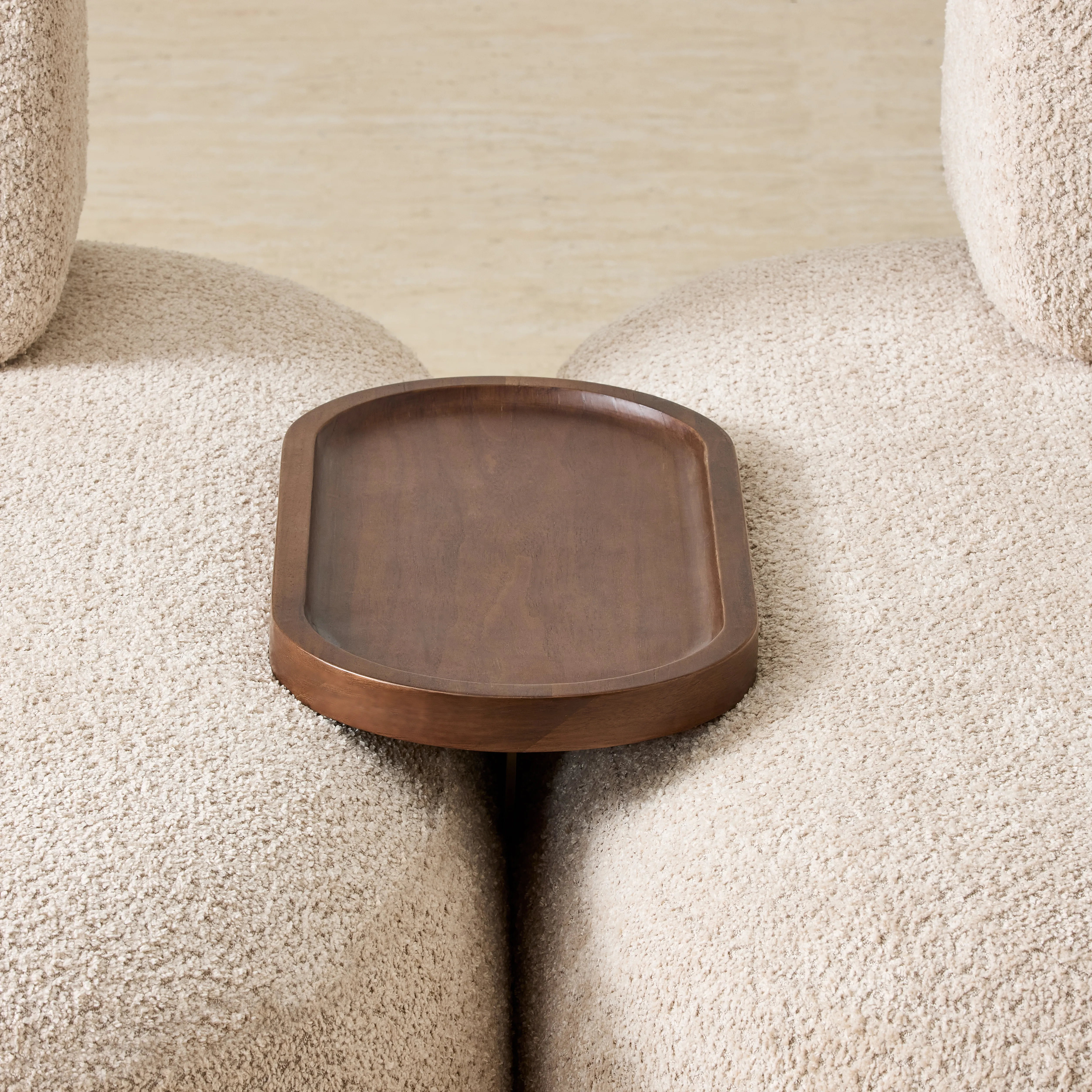 Capri Mocha Walnut Curve Sofa Tray