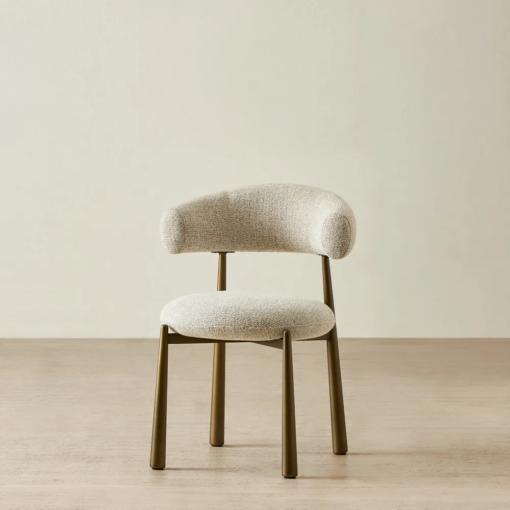 Maris Royal Cream Fabric Dining Chair - Bronze Legs