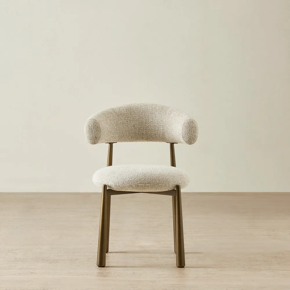 Maris Royal Cream Fabric Dining Chair - Bronze Legs
