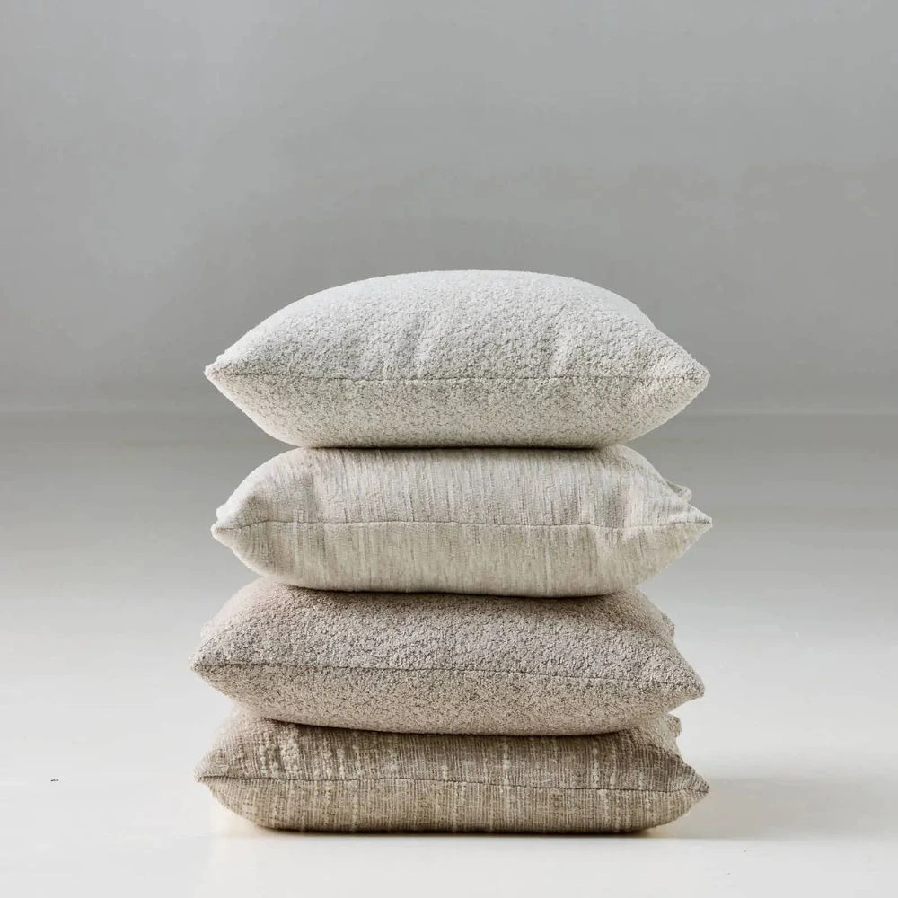 Atlas Cream Chenille Fabric Cushion 50x50