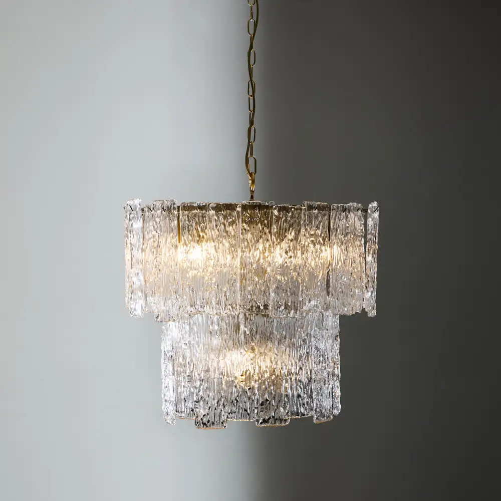 Merlin Glass Chandelier 2 Tier
