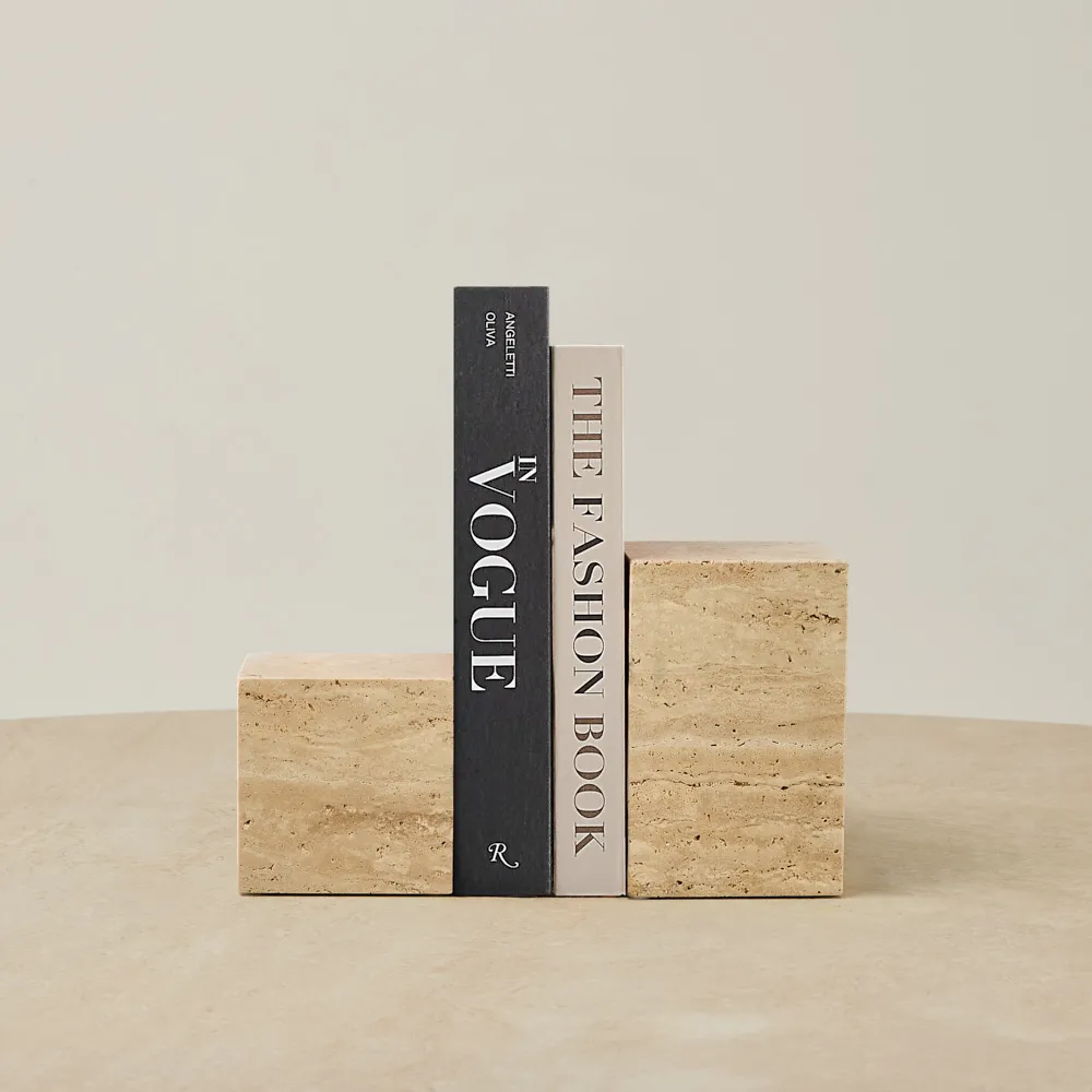 Marni Beige Travertine Bookend 9cm