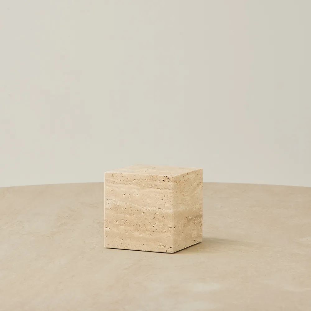 Marni Beige Travertine Bookend 9cm
