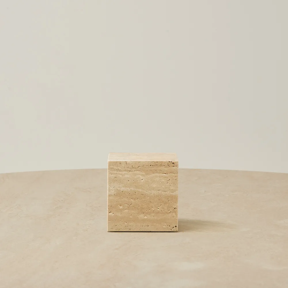 Marni Beige Travertine Bookend 9cm