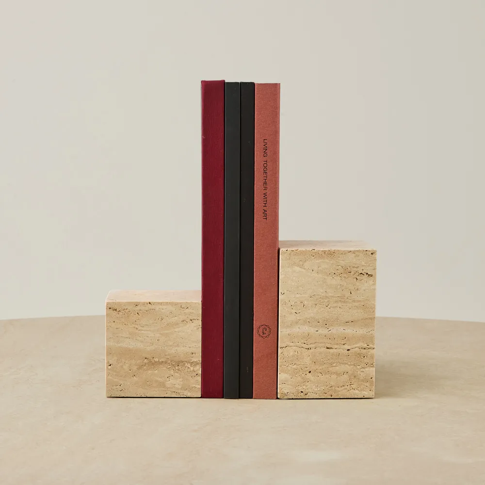 Marni Beige Travertine Bookend 14cm