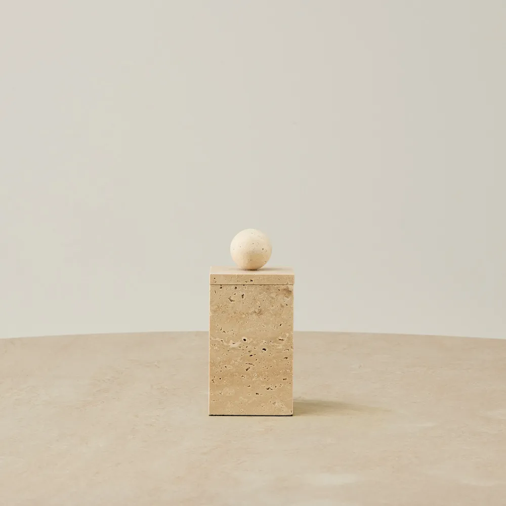 Peta Beige Travertine Box 17.5cm