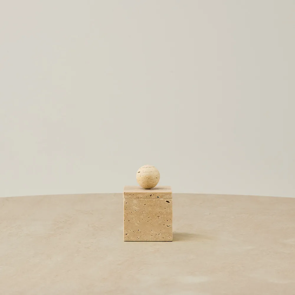 Peta Beige Travertine Box 12cm