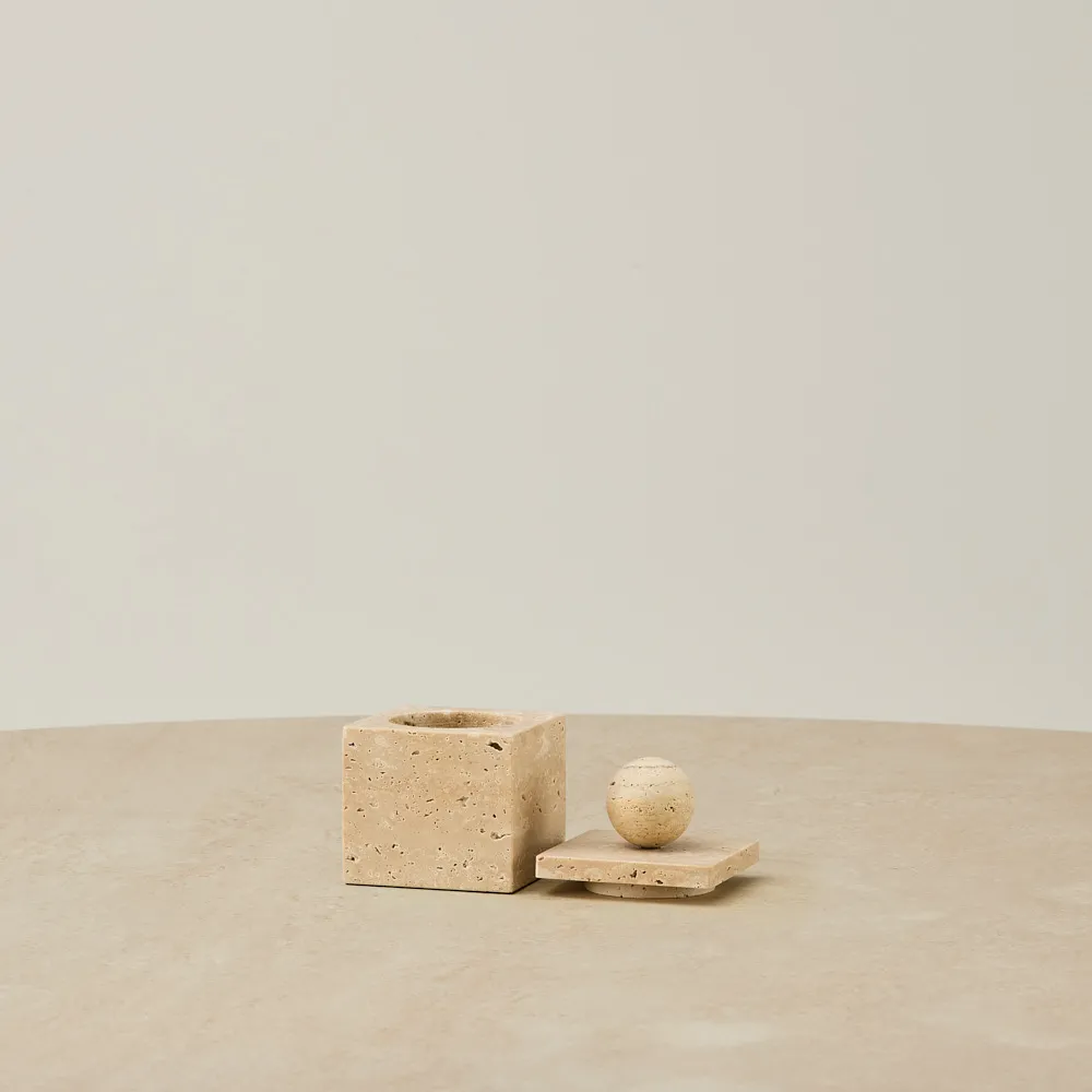 Peta Beige Travertine Box 12cm