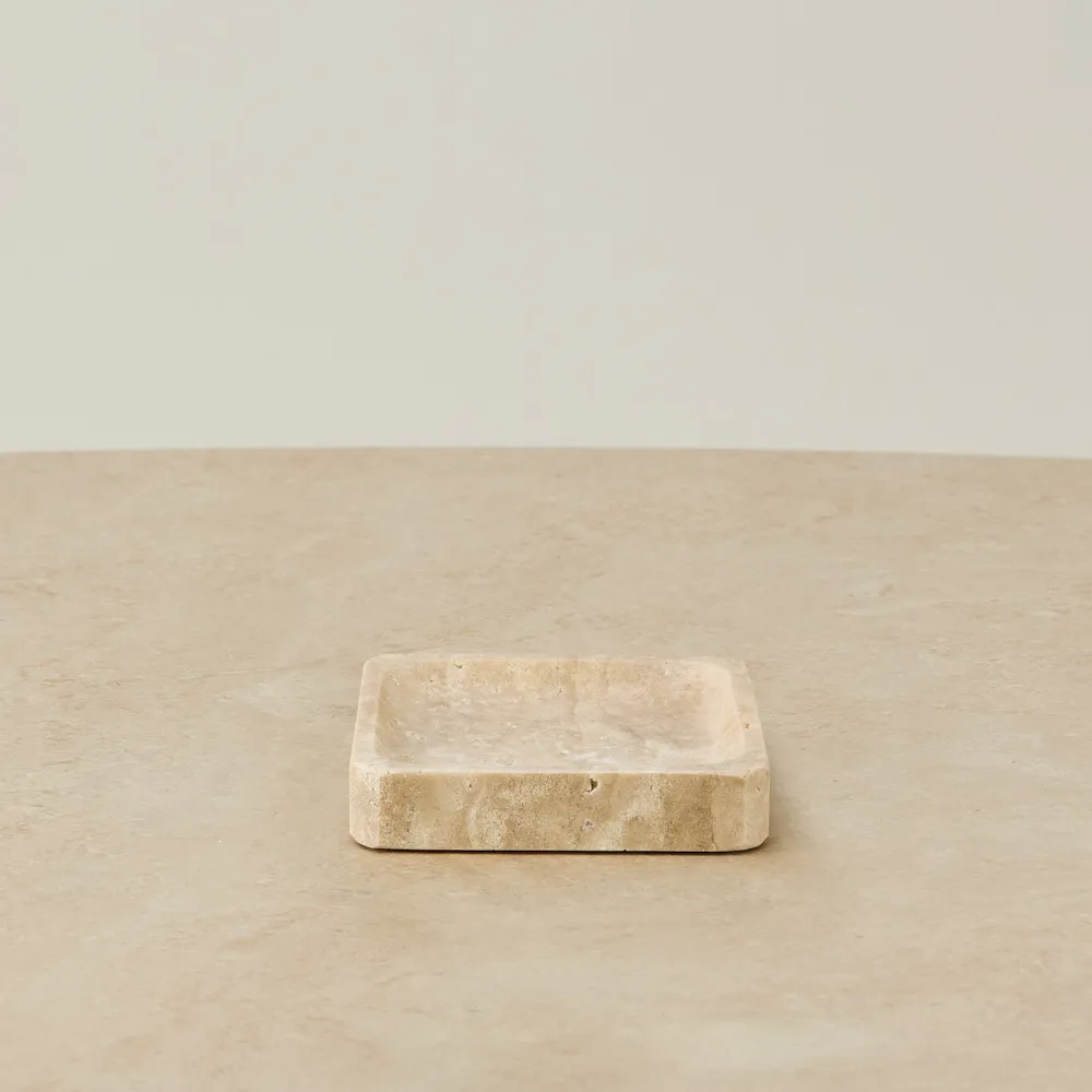 Voni Beige Travertine Square Tray