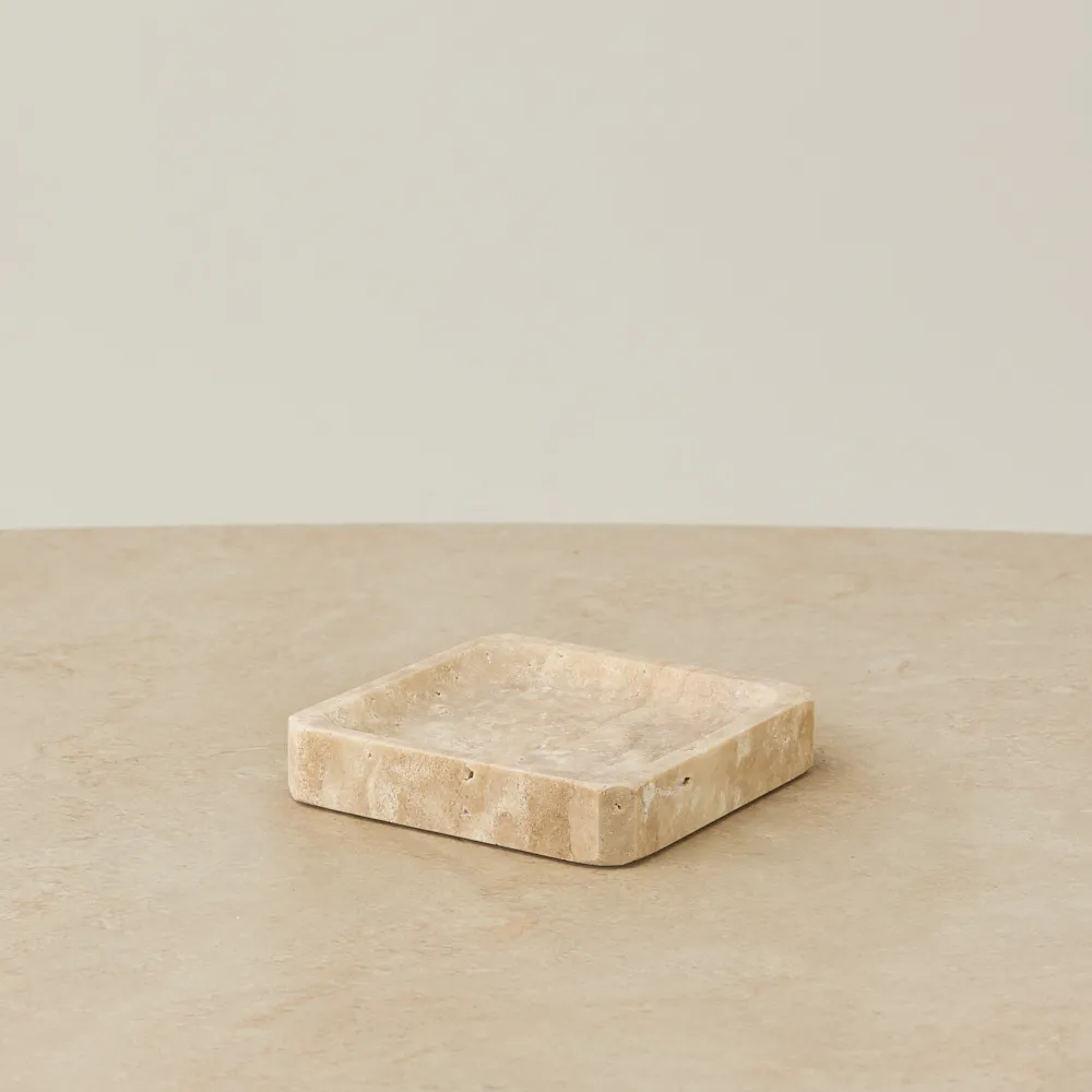 Voni Beige Travertine Square Tray
