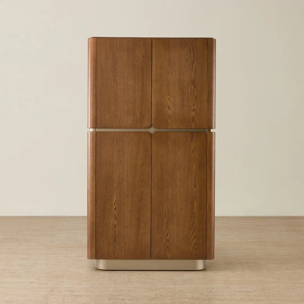 Felina Brown Oak Veneer Wine Display Cabinet
