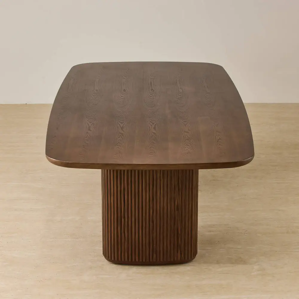 Terra Linea Amber Brown Ash Two-Triangular Leg Dining Table - 270cm x 120cm
