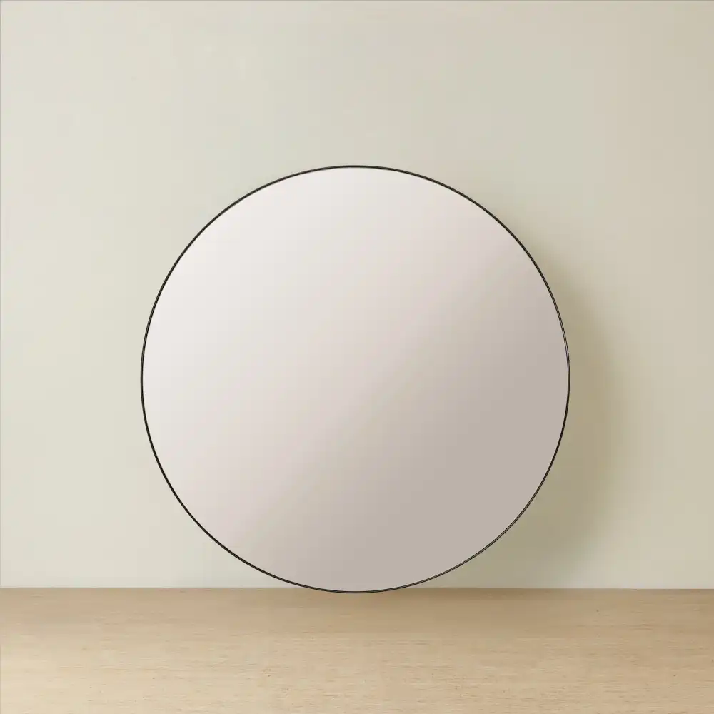 Kade Brushed Bronze Round Aluminium Mirror 90cm
