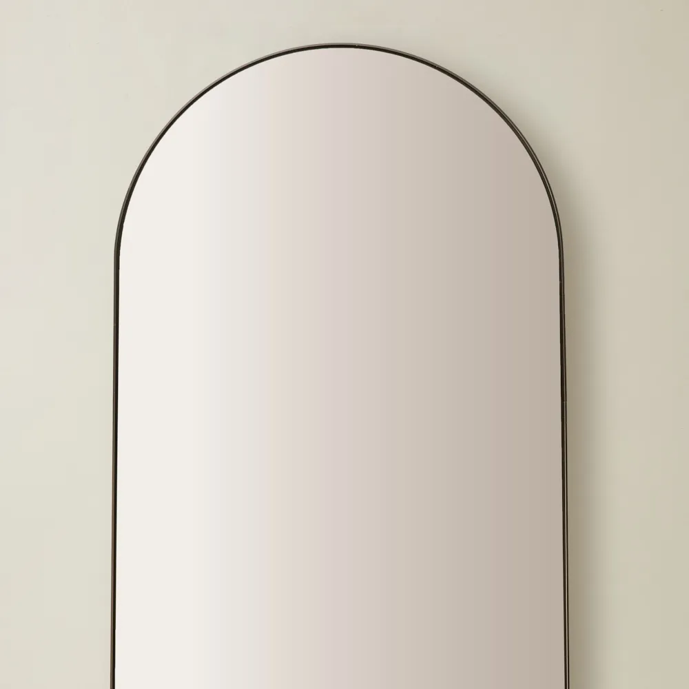 Kade Brushed Bronze Arched Aluminium Mirror 180x50cm