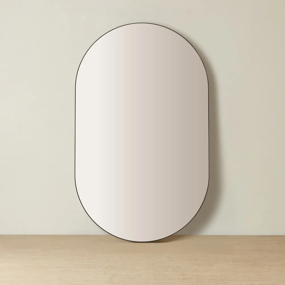 Kade Brushed Bronze Oval Aluminium Mirror 180x110cm