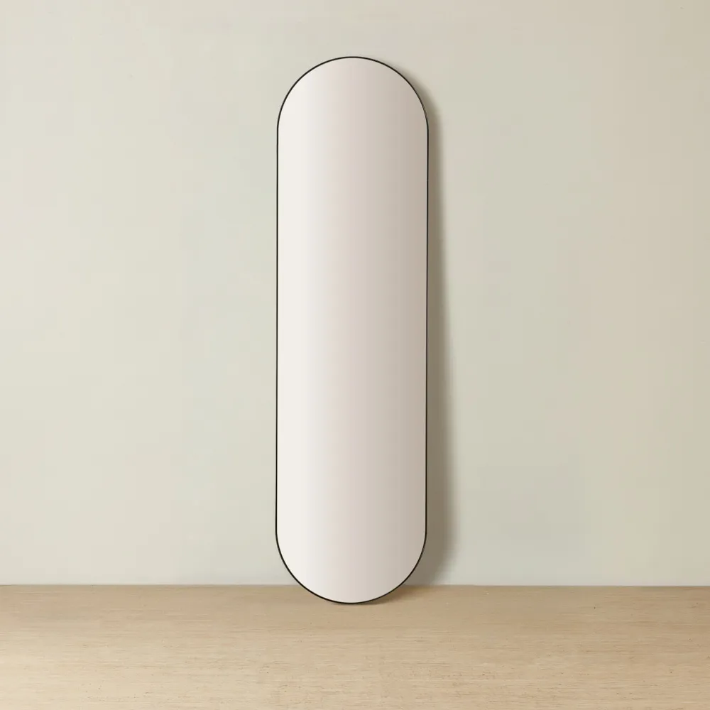 Kade Brushed Bronze Oval Aluminium Mirror 180x50cm