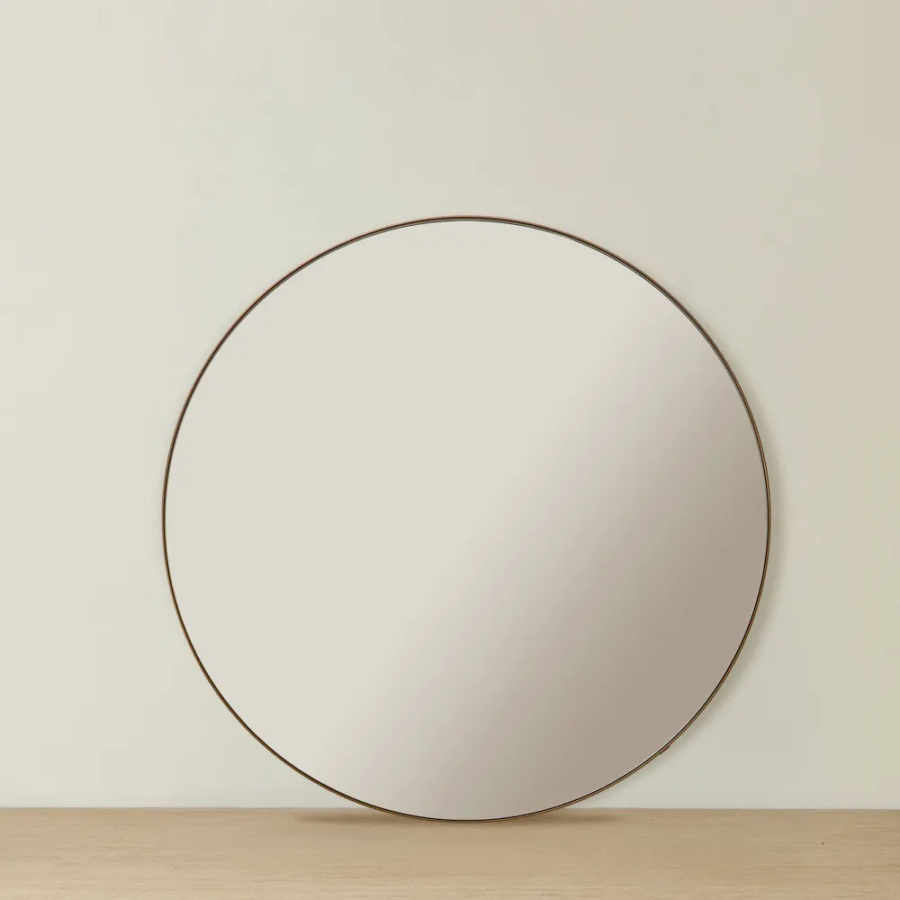 Kade Brushed Gold Round Aluminium Mirror 118cm