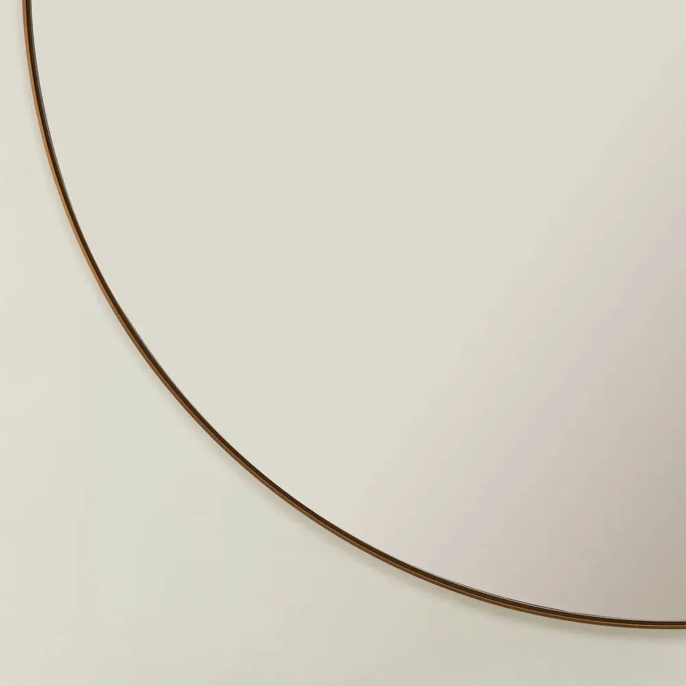 Kade Brushed Gold Round Aluminium Mirror 118cm