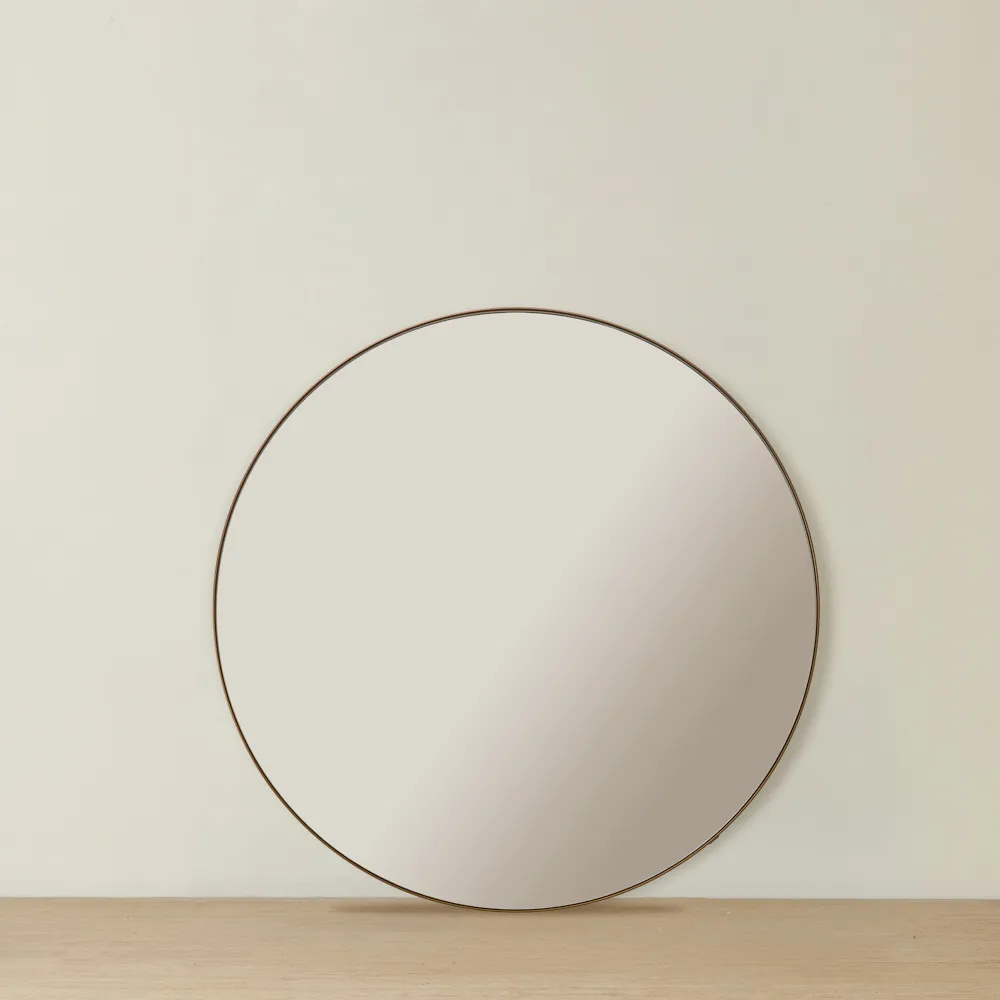 Kade Brushed Gold Round Aluminium Mirror 90cm