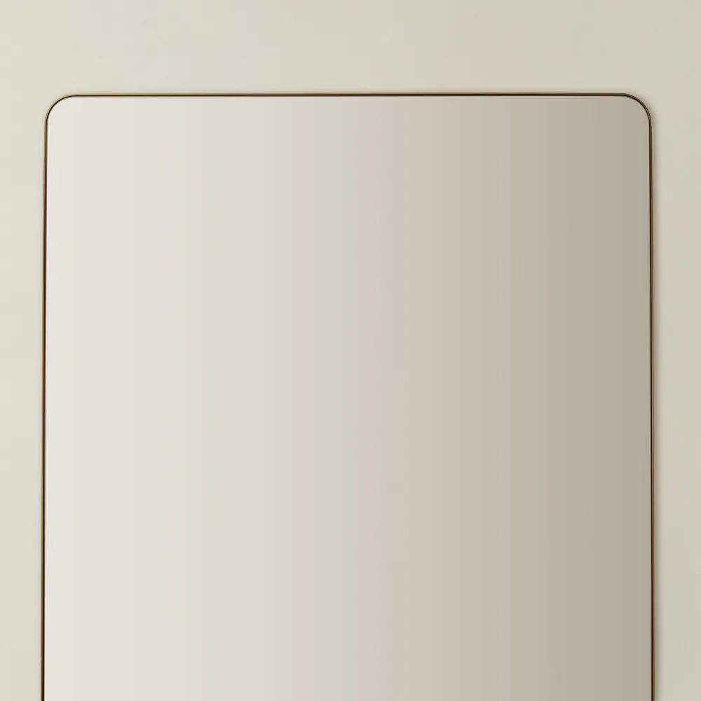 Kade Brushed Gold Rectangle Aluminium Mirror 180x110cm