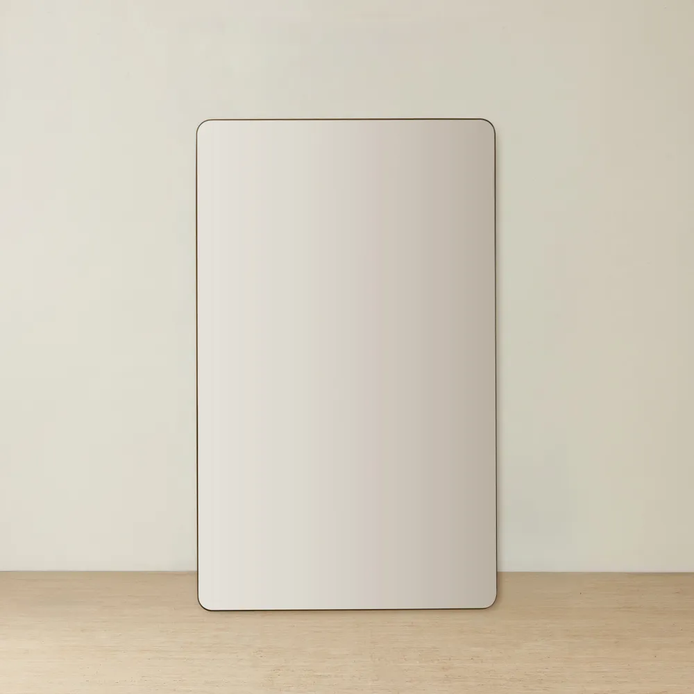 Kade Brushed Gold Rectangle Aluminium Mirror 180x110cm