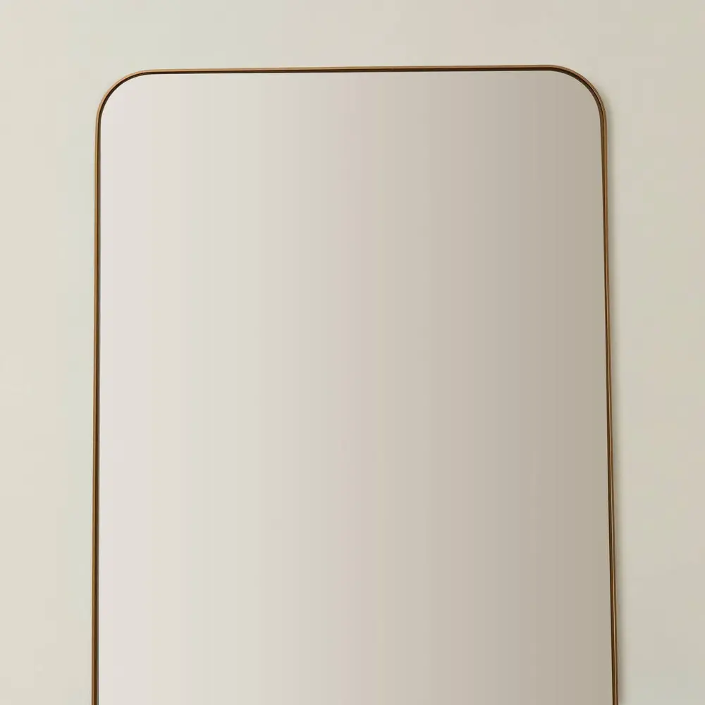 Kade Brushed Gold Rectangle Aluminium Mirror 180x50cm