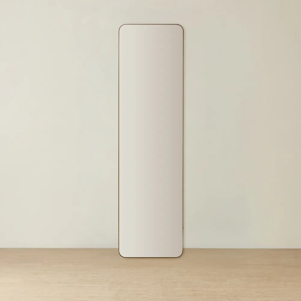 Kade Brushed Gold Rectangle Aluminium Mirror 180x50cm
