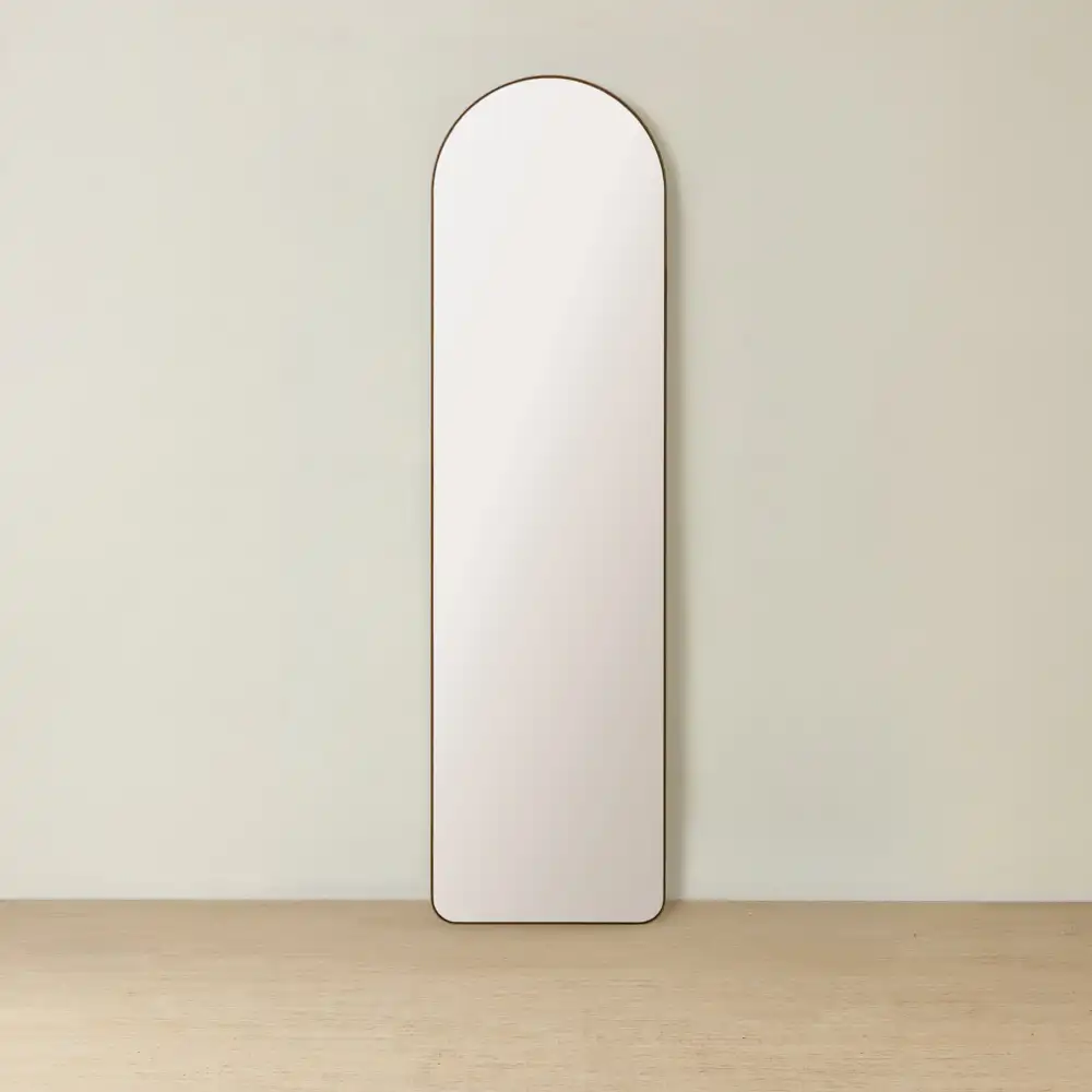 Kade Brushed Gold Arched Aluminium Mirror 180x50cm