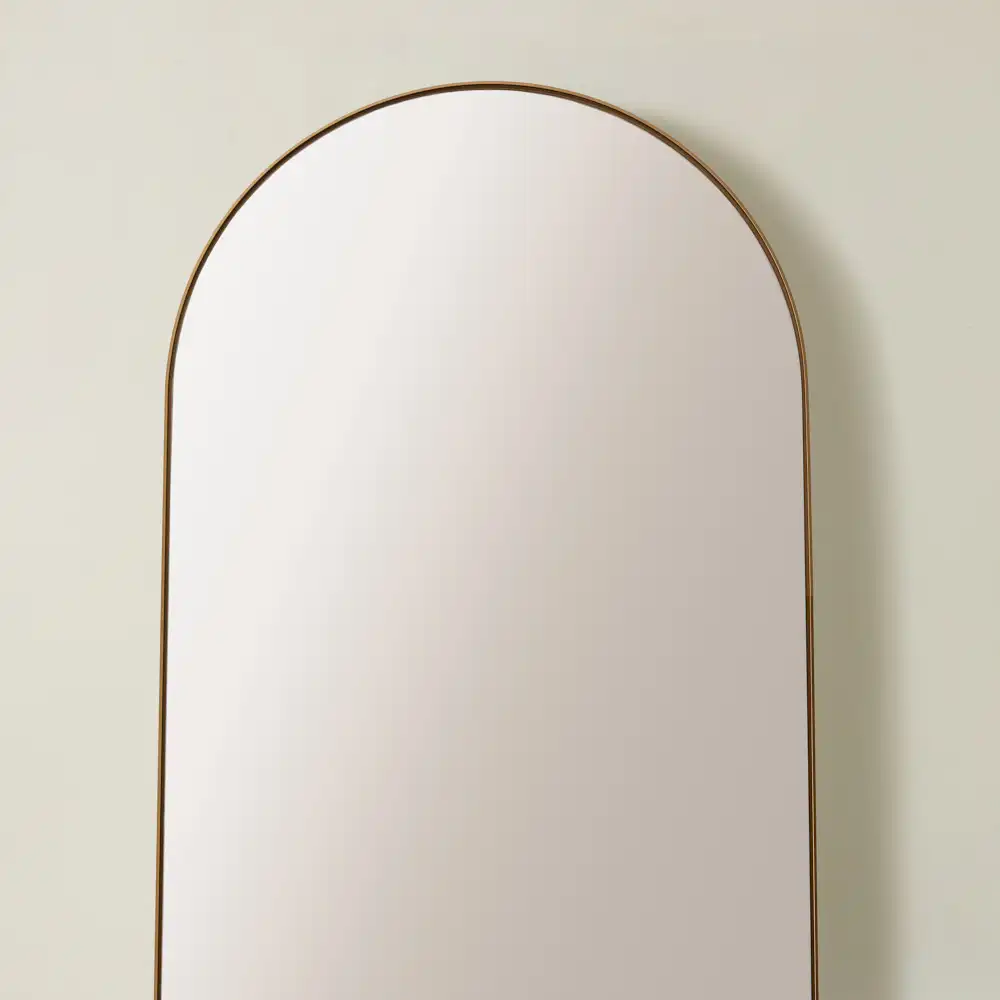 Kade Brushed Gold Arched Aluminium Mirror 180x50cm