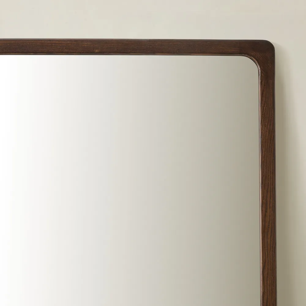 Oren Dark Ash Rectangle Wooden Mirror 140x110cm