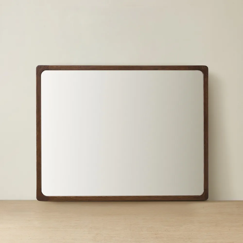 Oren Dark Ash Rectangle Wooden Mirror 140x110cm