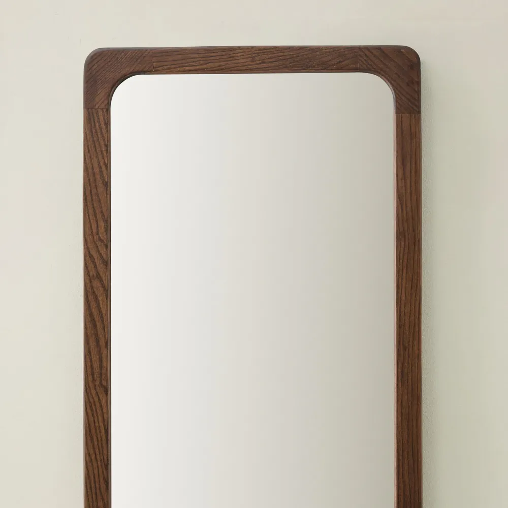 Oren Dark Ash Rectangle Wooden Mirror 180x50cm