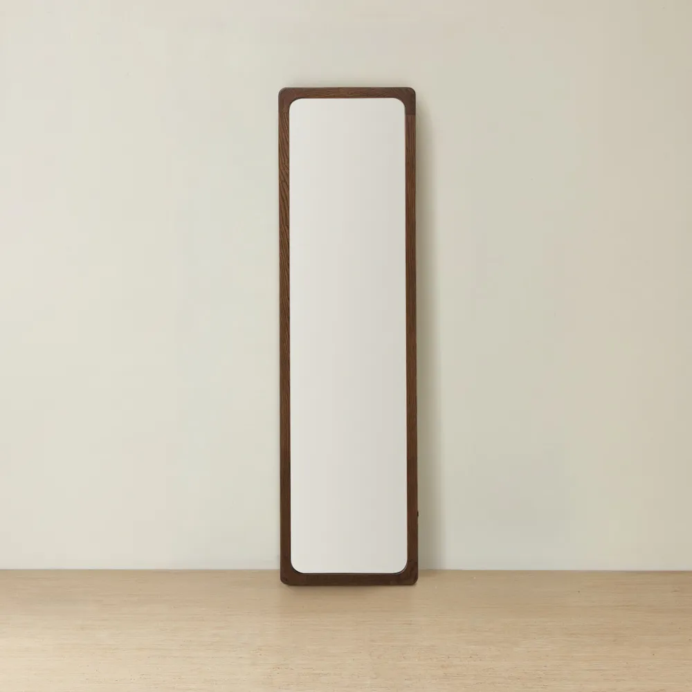 Oren Dark Ash Rectangle Wooden Mirror 180x50cm