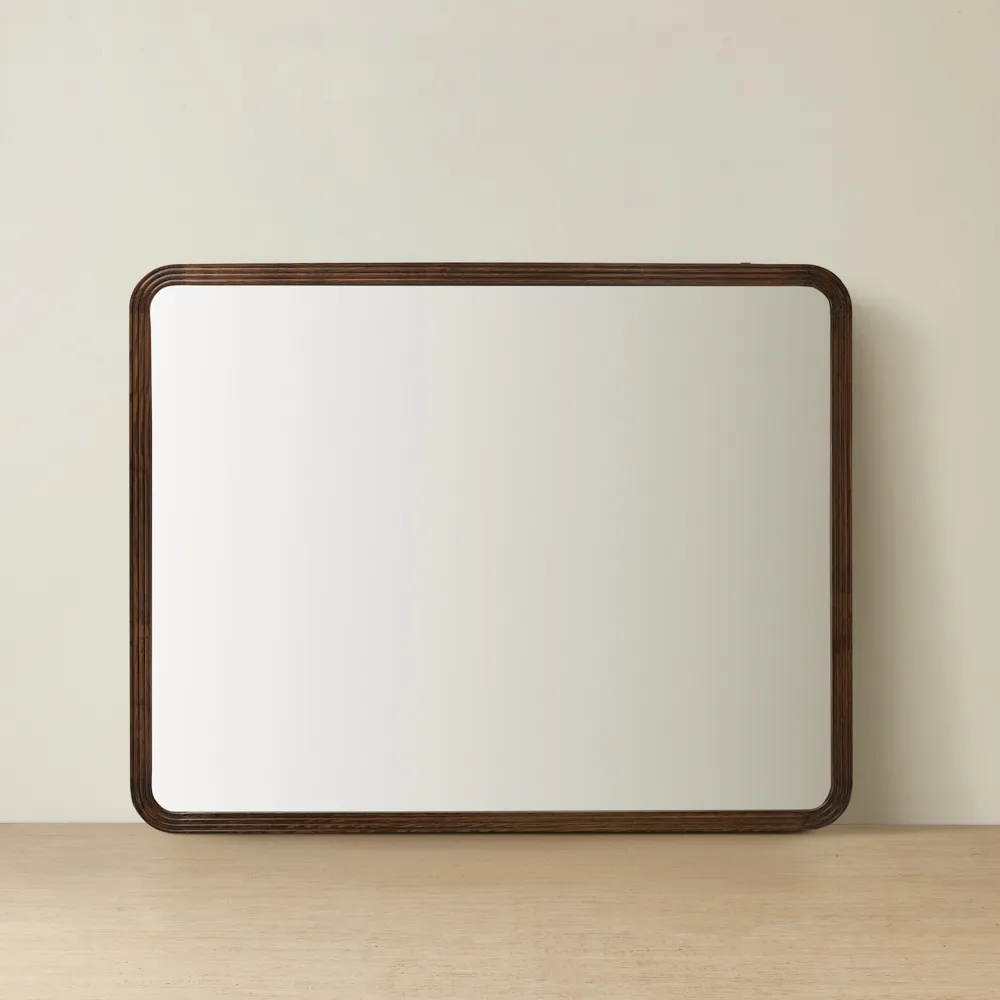 Liran Dark Ash Rectangle Wooden Mirror 140x110cm